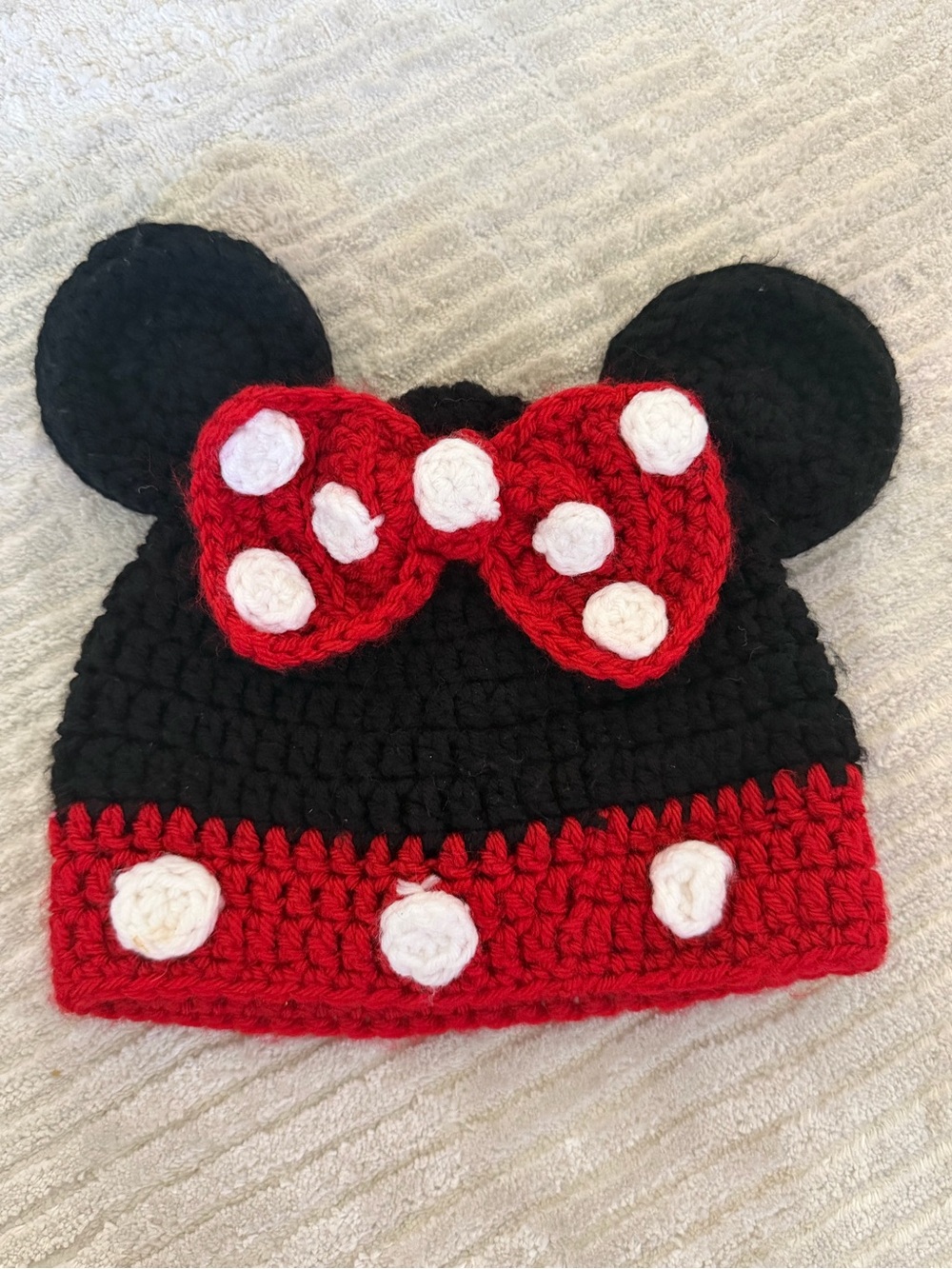 Minnie Mouse Handmade Crochet Hat - Toddler